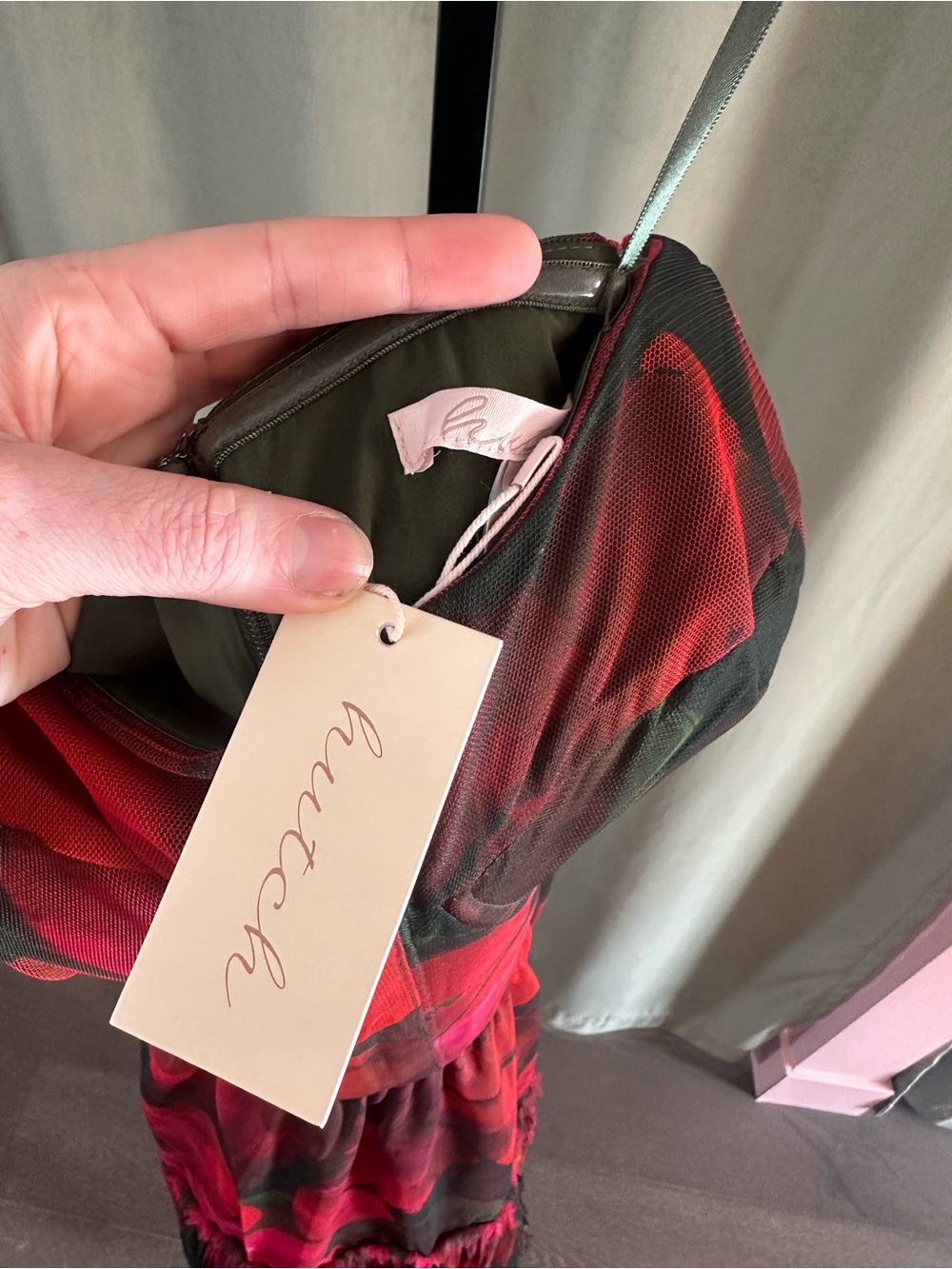Hutch Isabella Strapless Red and Black Tiered Ruffle Gown - Picture 8 of 8